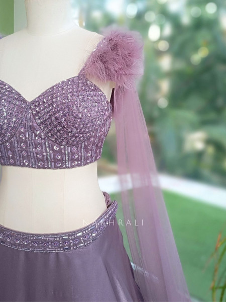 Violet Whisper Cape Indo-western Lehenga