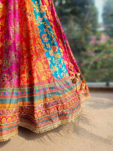 Rangreza Multicolor Lehenga with Intricate Embroidery Work
