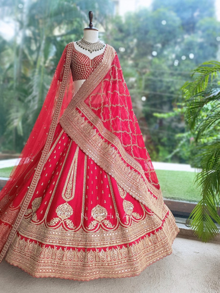 Kritimaya Red Bridal Lehenga