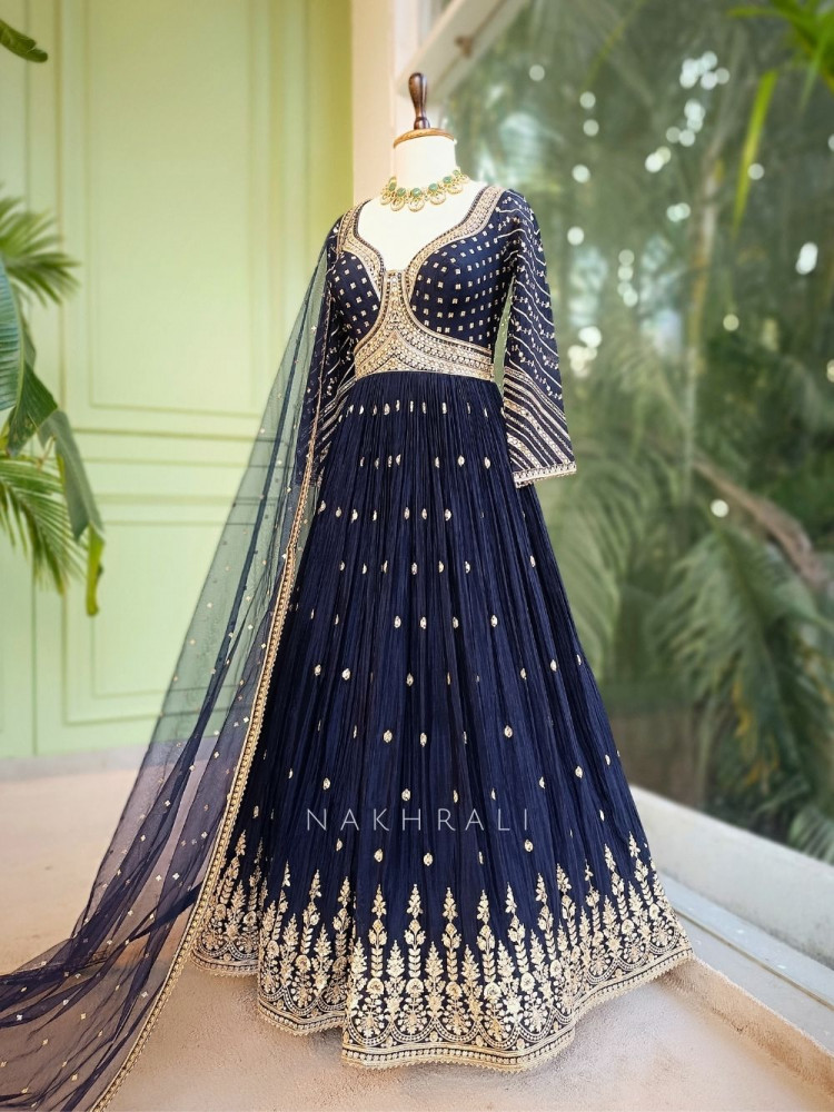 Image of Noctira Blue Anarkali Set