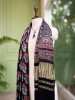 Iraaya Black Modal Silk Dupatta with Ajrakh Print and Zari Accents