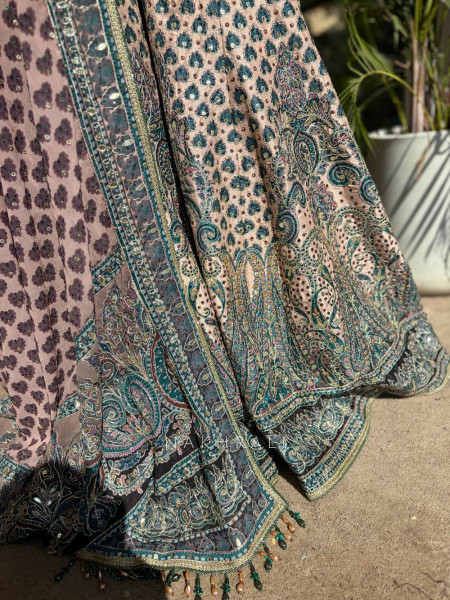 Aarini Beige Gharara Suit Set with Stone Work