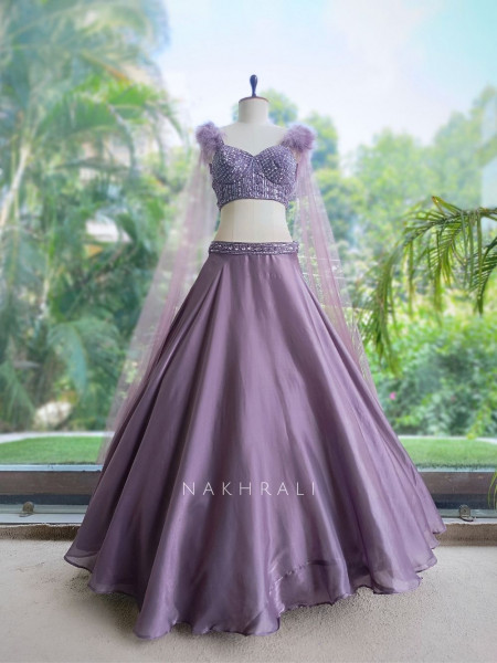 Violet Whisper Cape Indo-western Lehenga