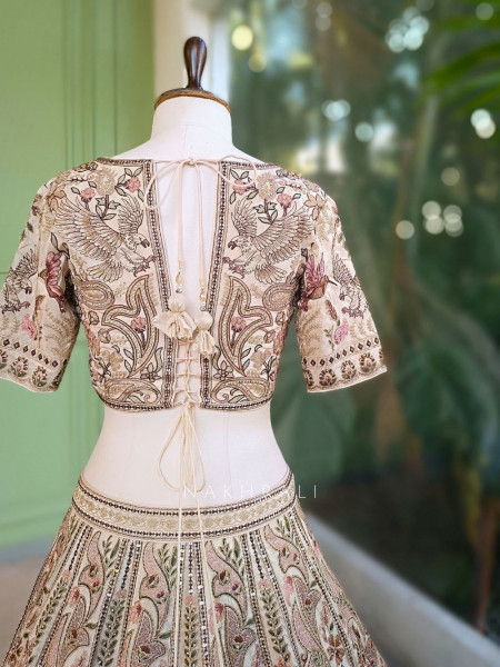 Heirloom Garden Thread Embroidered Lehenga Set