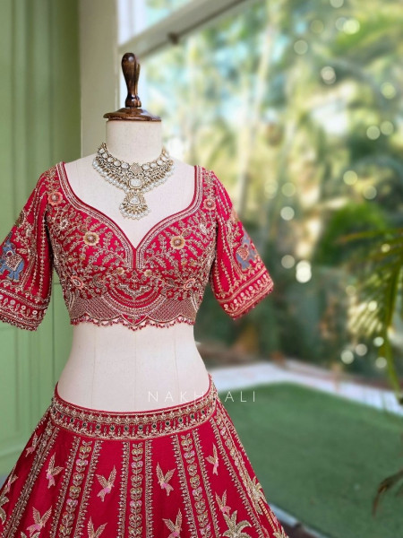 Ratan-Noor Red Silk Bridal Lehenga