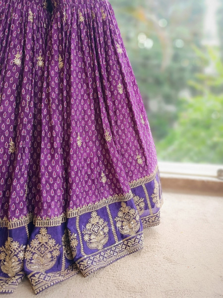 Farah Bloom Purple Gharara Set with Zari & Sequin Work