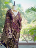 Morvyn Purple Saree with Bandhani Print and Zari Weave