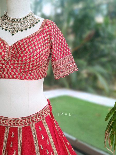 Kritimaya Red Bridal Lehenga