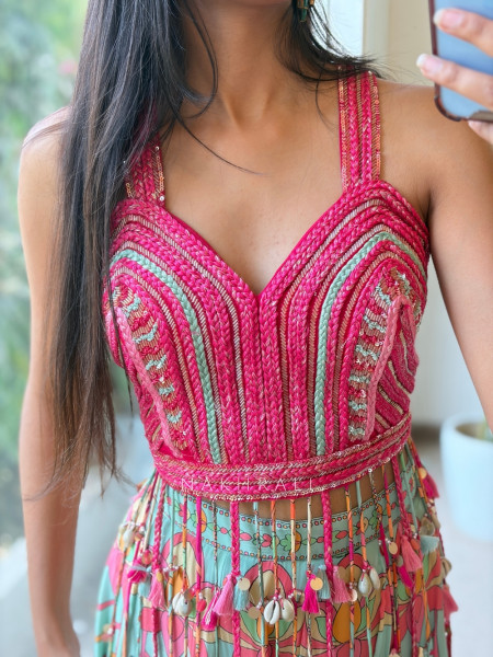 Coralina Pink Boho Indo-Western Palazzo