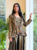 Enchanted Green Metallic Tissue Silk Indo-Western Palazzo Set