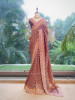 Kritisha wine Banarasi Silk Georgette Saree