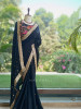 Rati Black Saree with Gota Patti Border &amp; Multicolor Embroidered Readymade Blouse