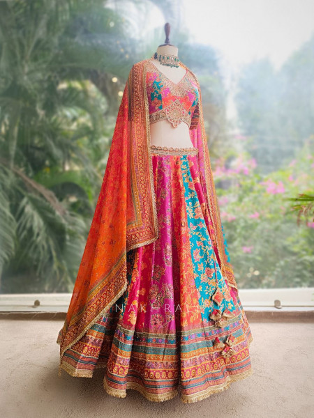 Rangreza Multicolor Lehenga with Intricate Embroidery Work