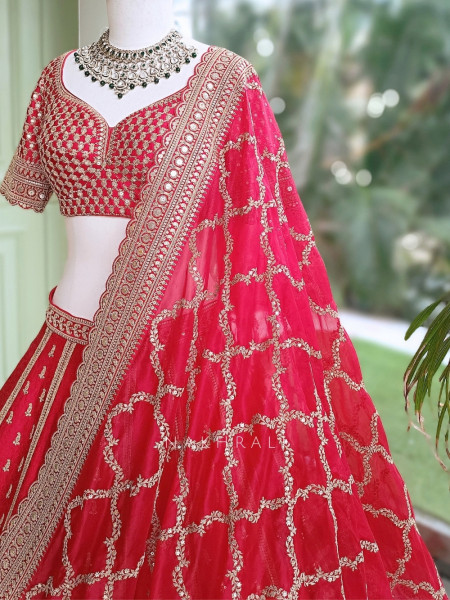 Kritimaya Red Bridal Lehenga