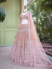 Chandani Peach Lehenga Set with Embroidery, Beads &amp; Sequin Work