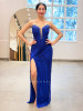 Fuchsia Flame Blue Soft Net Gown