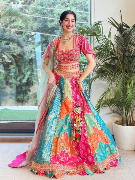 Rang-Sargam Multicolor Banarasi Brocade Lehenga