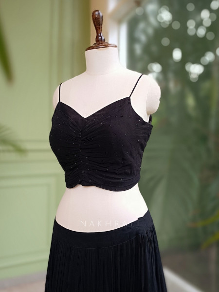 Mystic Noir Black Lehenga with Sequin Work