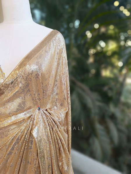 Cyrene Gold Sequin Saree