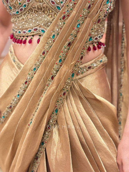The Navratna Luxe Green Corset Drape Saree