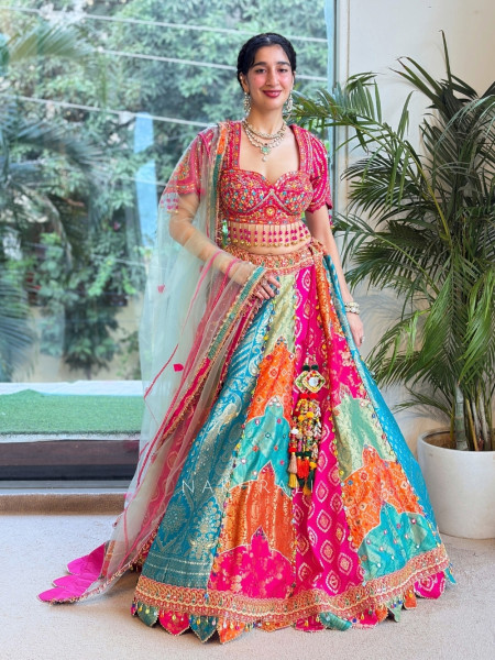 Rang-Sargam Multicolor Banarasi Brocade Lehenga