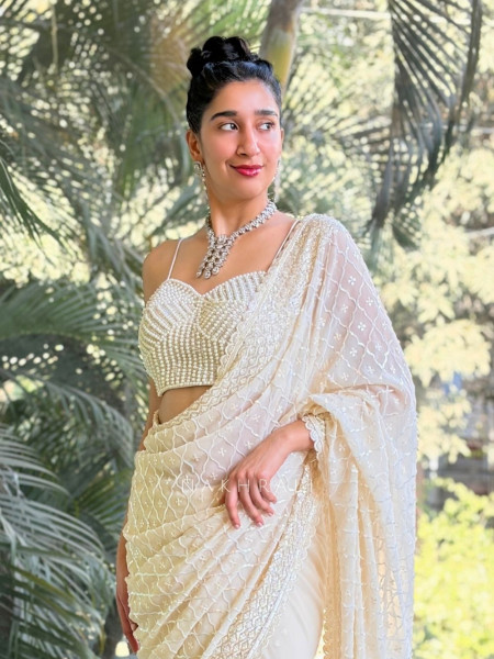 Classic Cream Saree