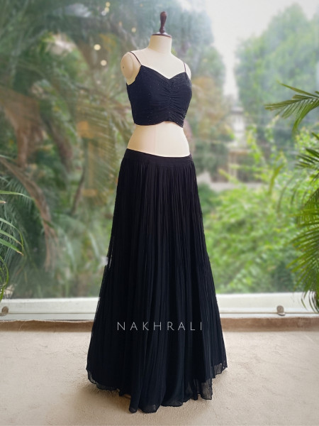Mystic Noir Black Lehenga with Sequin Work