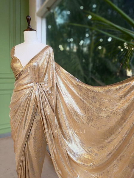 Cyrene Gold Sequin Saree