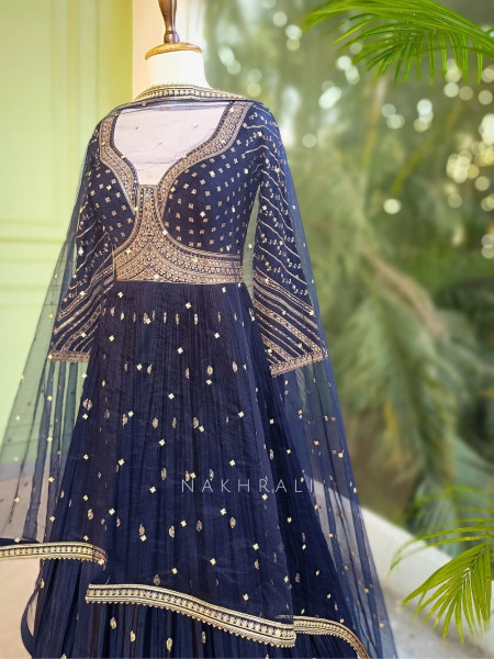 Noctira Blue Anarkali Set