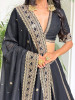 Medallion Black Art Silk Lehenga Set