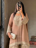 Aarunya Brown Georgette Palazzo Kurta Set with Zari Sequin Work