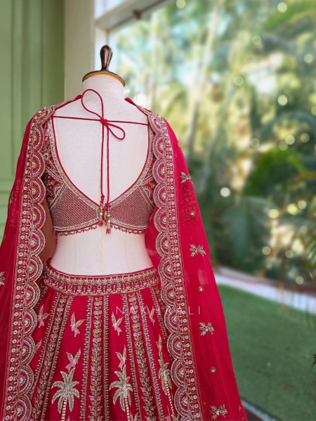 Ratan-Noor Red Silk Bridal Lehenga