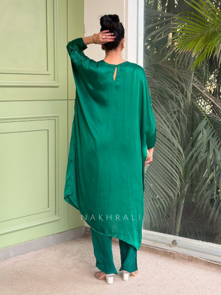 Kashvi Green Pant Kurta Set with Statement Coin Work