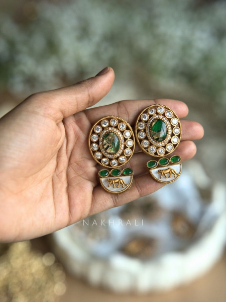 Mini Me Forest Green Drop Earrings