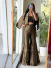Vesper Black Metallic Brocade Split-Sleeve Indo-western