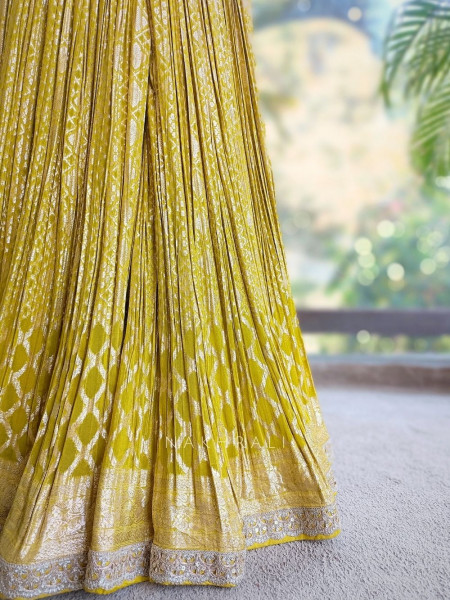 Noor Zari & Bead Embellished Yellow Palazzo Set