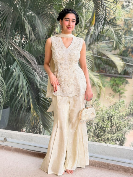 Lumière Garden Embroidered Indo-Western Palazzo Set