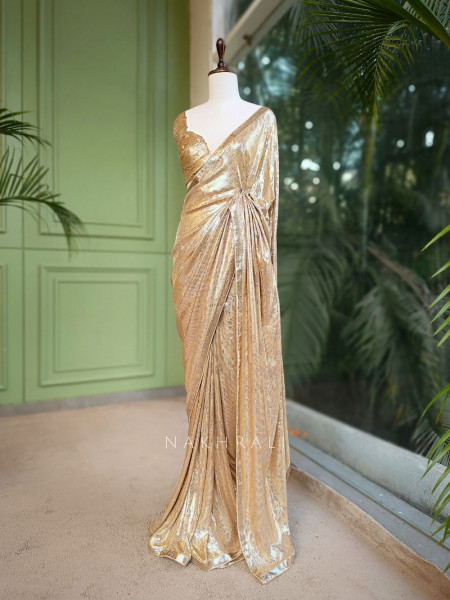 Cyrene Gold Sequin Saree