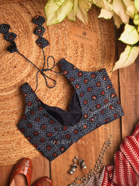Taal Blue Cotton Printed Blouse Collection