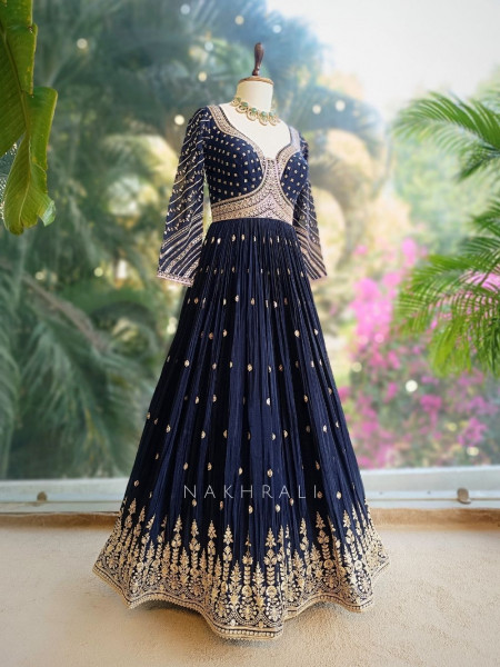 Noctira Blue Anarkali Set