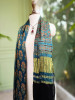 Iraaya Green Modal Silk Dupatta with Ajrakh Print and Zari Accents