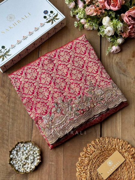 Sarangi Magenta Banarasi Katan Silk Saree