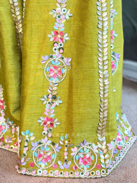 Komal Green Embellished Jumpsuit with Sequin and Bead Work