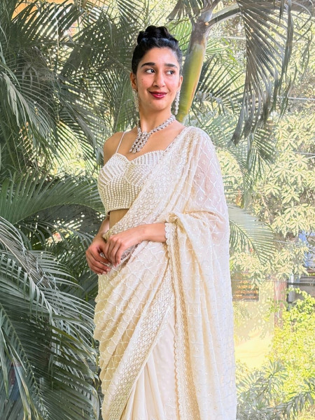 Classic Cream Saree