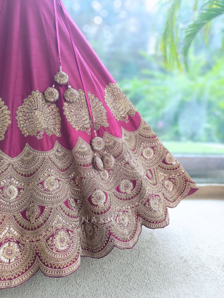 Solis Wine Raw Silk & Soft Tulle Net