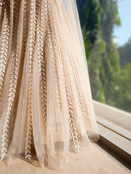 Avalon Cream Gown with Sequin and Bead Work