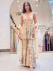 Gul-o-Glow  Beige Halter Neck Floral Sharara Suit
