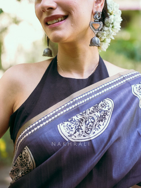 Raagya Multicolor Silk Saree with Abstract Motifs