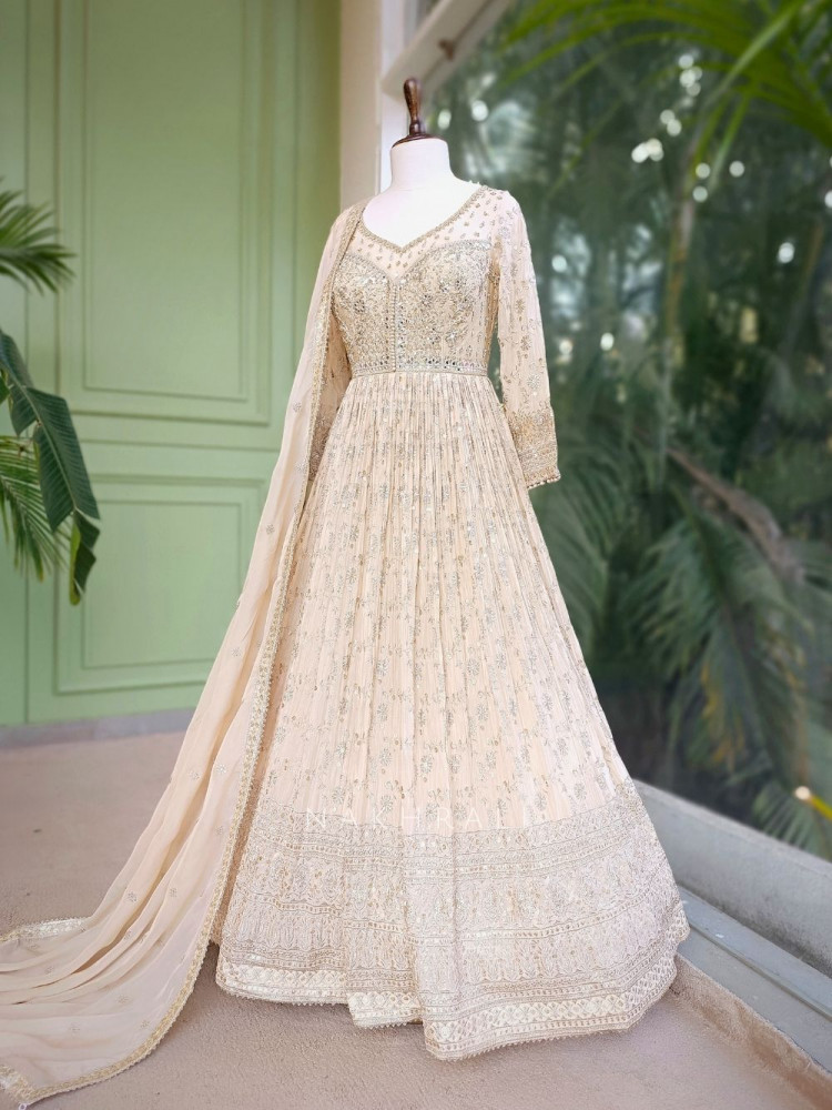 Image of Ivora Cream Anarkali Set