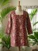 Natkhat Red Printed Cotton Short Kurti